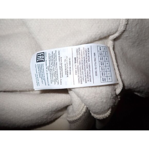 Burton Women's Lynx Full Zip Fleece Jacket L‎ Creme Brulee Snowboard Hooded - Picture 8 of 8